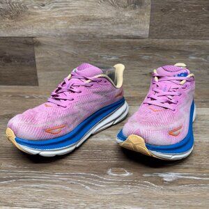 Hoka One One Clifton 9 Lilac/Blue Athletic Shoes Women's Size 7
